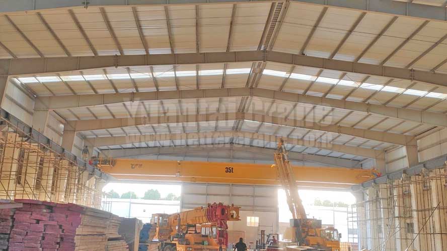 35 ton overhead crane for steel coil handling, custom 35 ton crane project for sale 