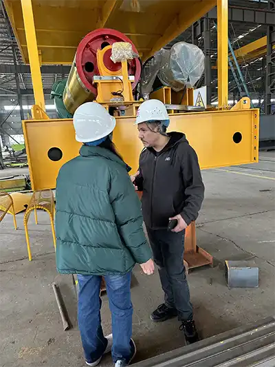 Factory inspection for the 10 ton double girder portable gantry crane project for Chile 