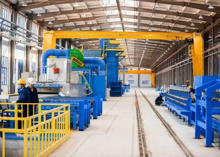 Truss girder gantry crane for material handling in container manufacturing 