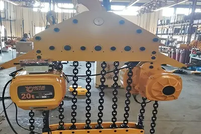 Case on 20 Ton Hook Mounted Electric Chain Hoist 50 M Lift Height