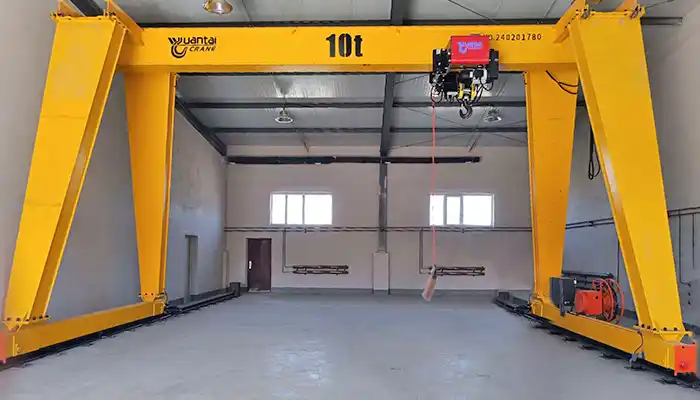 10 ton low headroom gantry crane single girder for indoor material handling 