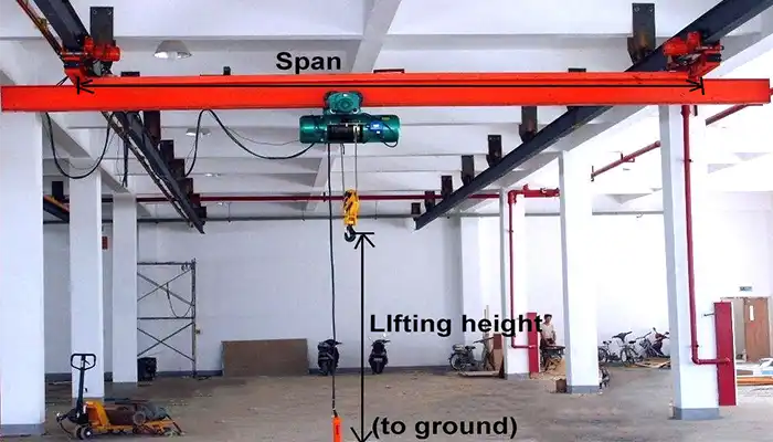underhung overhead crane lifting height