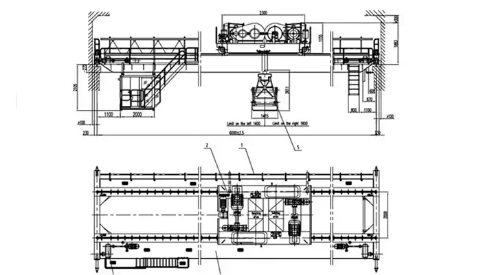 grab bucket overhead crane design drawing for your reference