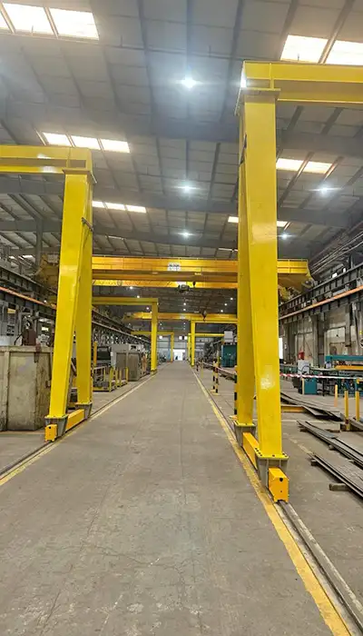 ground rail travelling of semi gantry crane