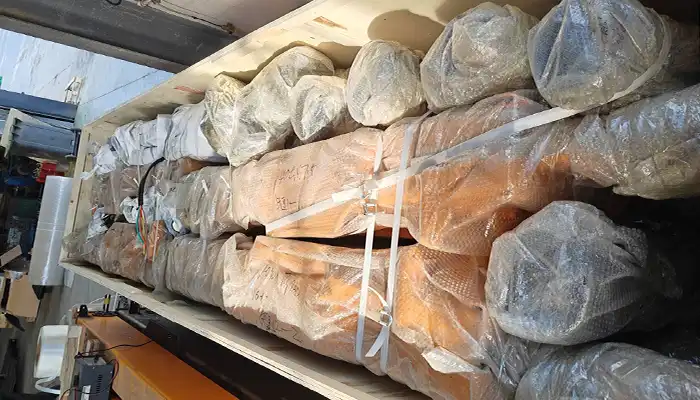 40 ton overhead crane kit - end carriages and other parts packed for delivery 