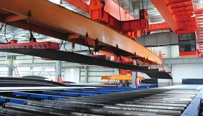 magnetic overhead crane for steel plate handling 