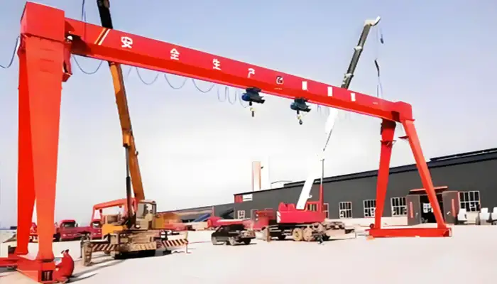 single girder gantry crane double hook without cantilever for your reference 
