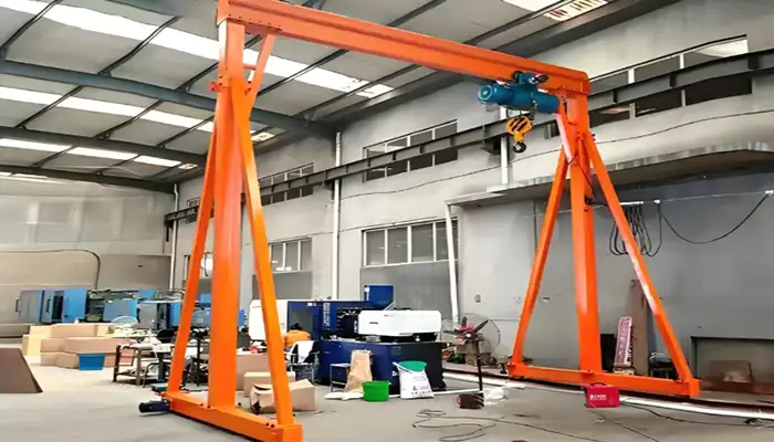 2 ton portable gantry crane with motoized travelling design 
