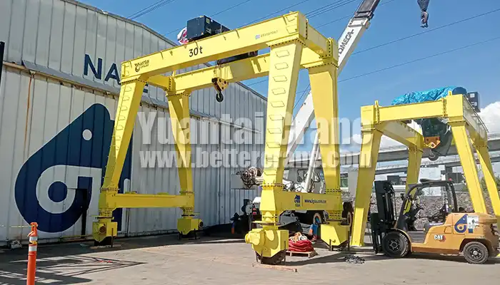 30 ton and 50 ton  gantry crane with rubber tyred wheels for sale Mexico 
