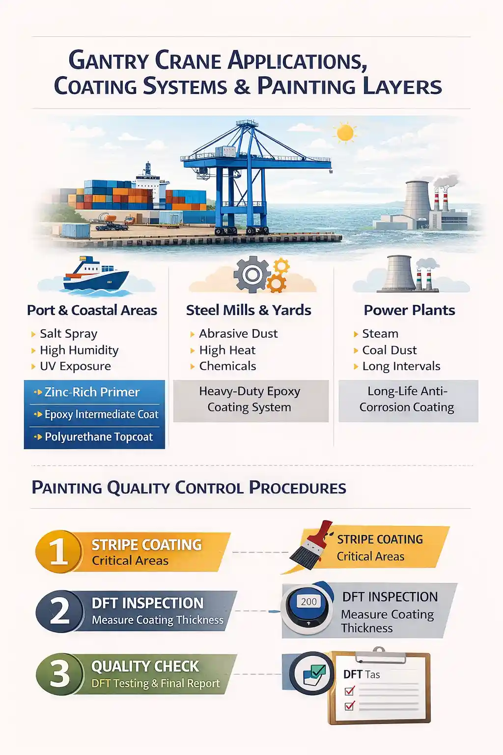 anti-corrosion of outdoor gantry crane for port, steel yard and shipyard 