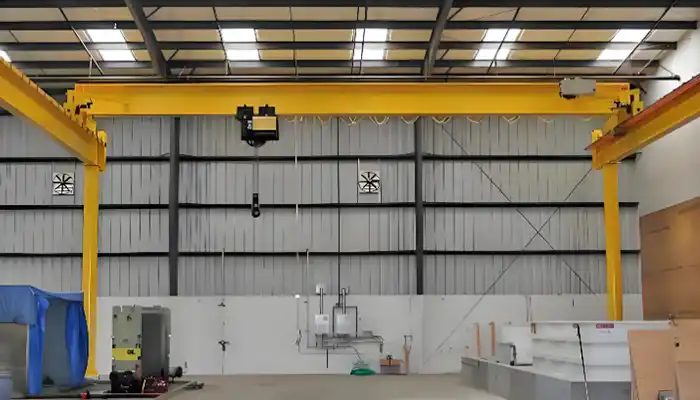 overhead crane  installed in conceret workshop with no gorbels 