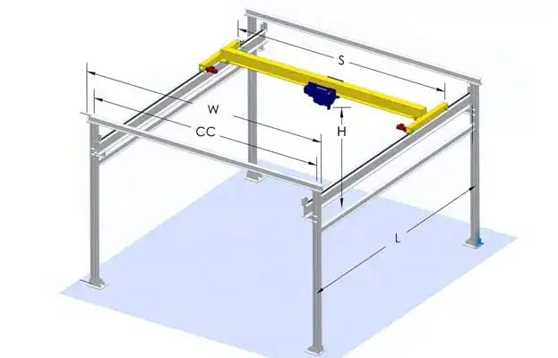 5 ton overhead crane specification drawing