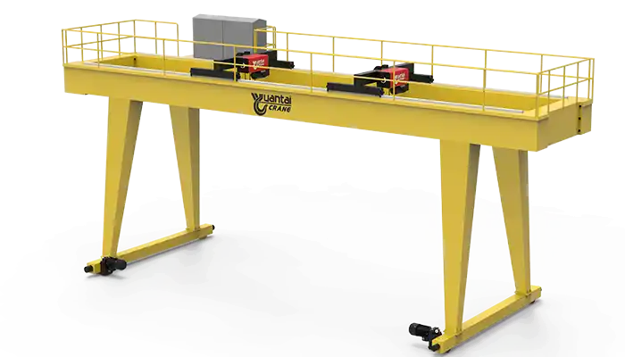 industrial gantry crane, double girder gatnry crane with duel hoist trolley for large and heavy loads handling 