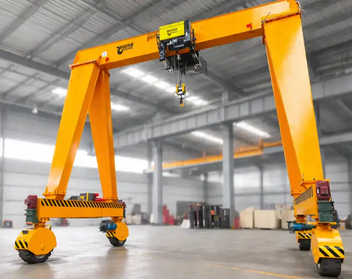 rubber typred gantry crane with single girder low headroom  hoist