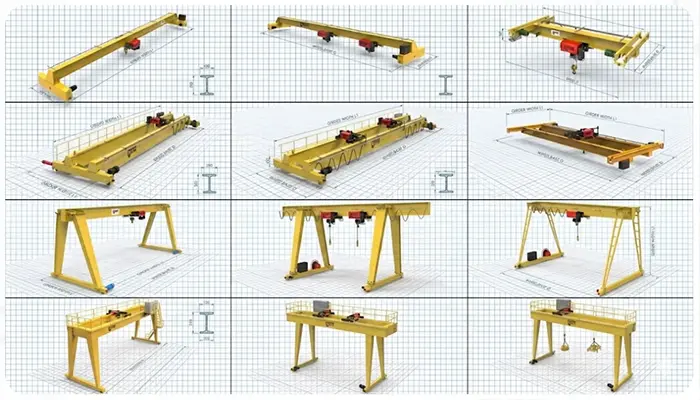 more types of overhead cranes and gantry cranes 