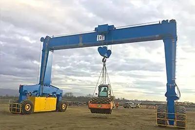 70 Ton Straddle Carrier Case in Indonesia Precast Yard