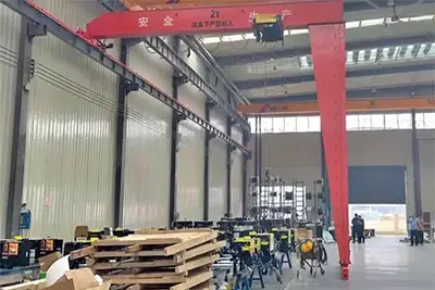 Semi Gantry Crane Wheel Travelling, No Ground Embeded Rail