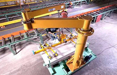 Articulating Jib Crane for Assembly Line Ergonomics