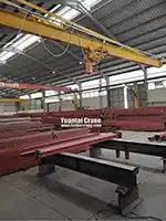  1 ton flooor mounted jib crane8.8 m jib arm length, 4 m lifting height, and 400V 50Hz 3-phase power supply