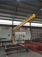  1 ton floor mounted jib crane8.8 m jib arm length, 4 m lifting height, and 400V 50Hz 3-phase power supply