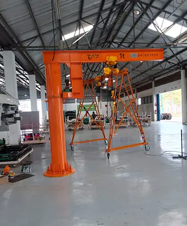 Yuantai Cranes supplied a 1 Ton Floor Jib Crane equipped with an electric chain hoist for a customer project in Kenya. With a 3.5 m jib arm length, 2.5 m lifting height, and 415V/50Hz/3Ph power supply, this floor-mounted jib crane provides flexible and efficient lifting solutions for workshops, assembly areas, and industrial material handling applications.