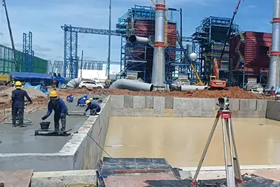 ground foundation for the runway of the 10 ton gantry crane projec in Thailand 