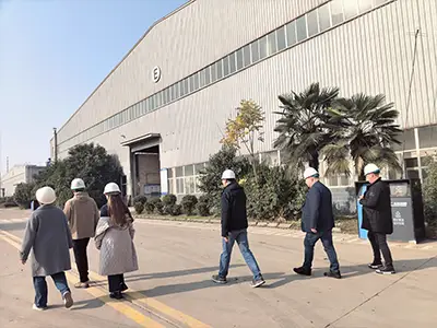 Russia client visiting Yuantai Crane factory for overhead crane solutions