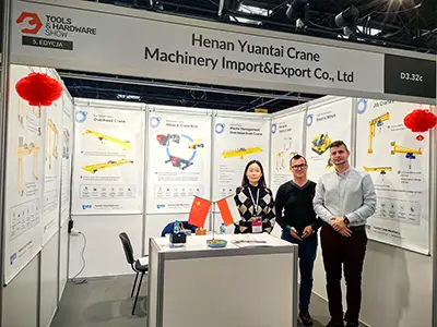 Yuantai Cranes engineers explaining European style overhead crane features to customers in Poland