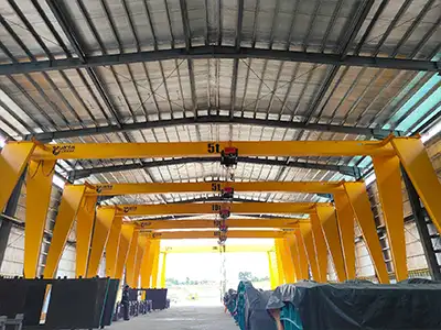 10 Ton & 5 Ton Overhead Crane Project in the Philippines Yuantai Cranes supplied multiple overhead cranes with European style hoists for a factory project in the Philippines. The solution includes 10 ton and 5 ton cranes with 20 m spans, designed for workshop material handling and production lifting. All cranes operate with a 440V/60Hz/3Ph power supply.