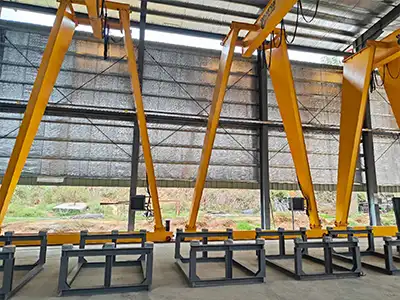 10 Ton Overhead Crane System for Heavy Material Handling in Philippines The project features 10 ton MGO and MHO cranes designed for heavy-duty workshop handling. With 20 m spans and up to 9 m lifting height, the cranes help operators move heavy materials safely and efficiently.