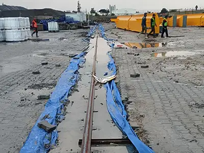 Rail foundation  construction for the 25 ton gantry crane for Morocco from Yuantai Cranes in China 