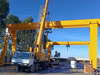 Morocco is getting two 25-ton MH gantry cranes with 20-meter span and 6-meter lift, powered by CD hoists at 380V/50Hz/3P. They are built for intermittent heavy lifting, with thermal motor protection and optional smooth speed control.