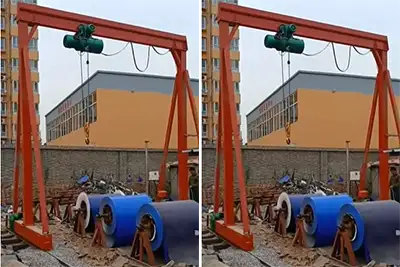 5 Ton Portable Gantry Crane for Steel Coil Handling | Small Rail Gantry Crane Video