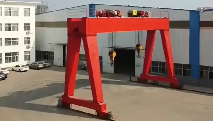 75 ton + 75 ton gantry crane with open winch trolley for heavy duty material handliing